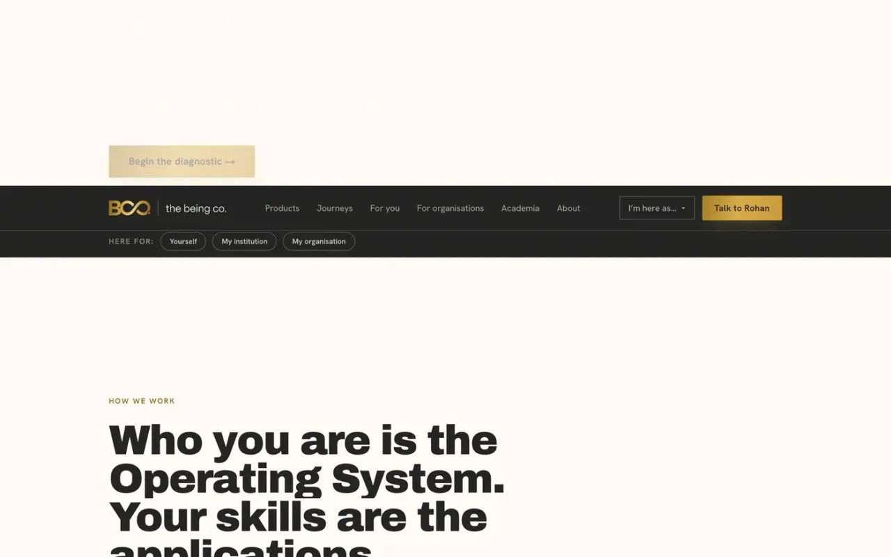 The Being Co. — who you are, as an operating system